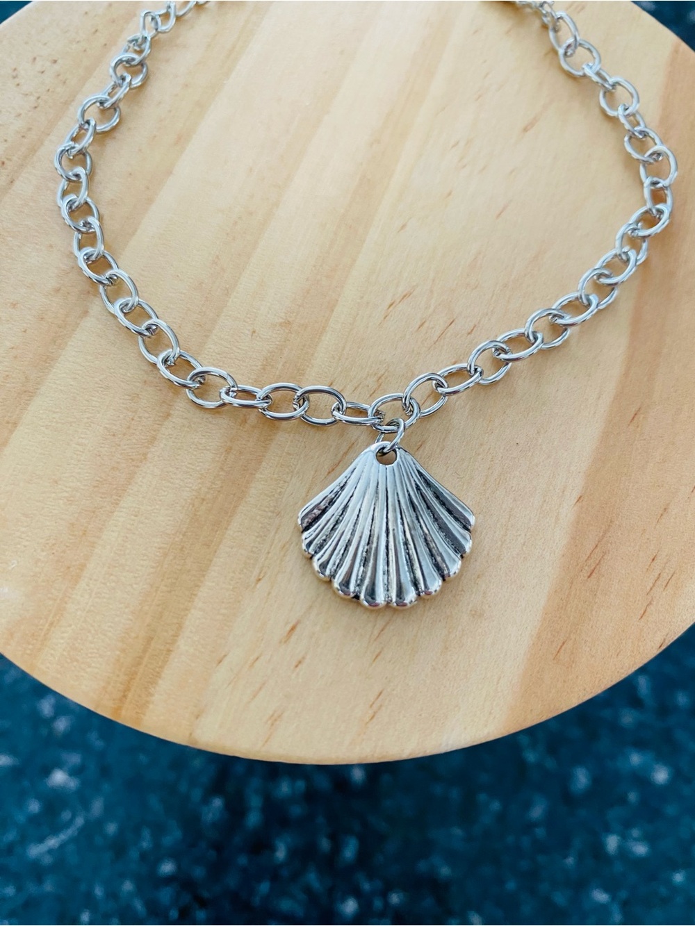 Silver Shell Charm Chain Bracelet- Women Jewelry